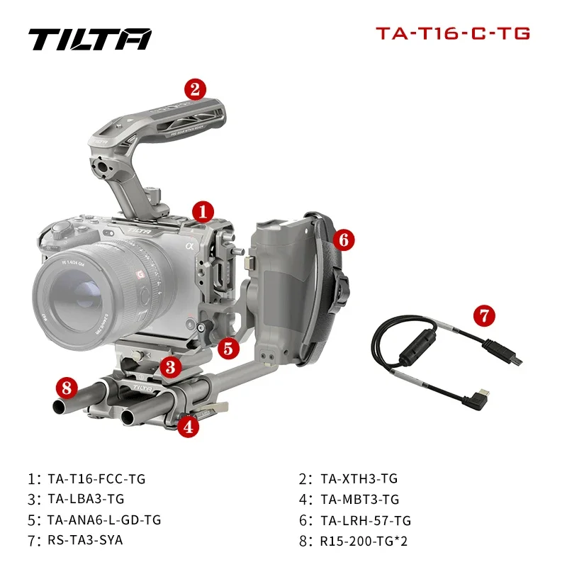 TILTA For Sony FX3 FX30 Camera Cage Armor Pro Kit Light Basic Full Cage Tactical Suit Anti Scratch TA-T16-FCC Full RIG