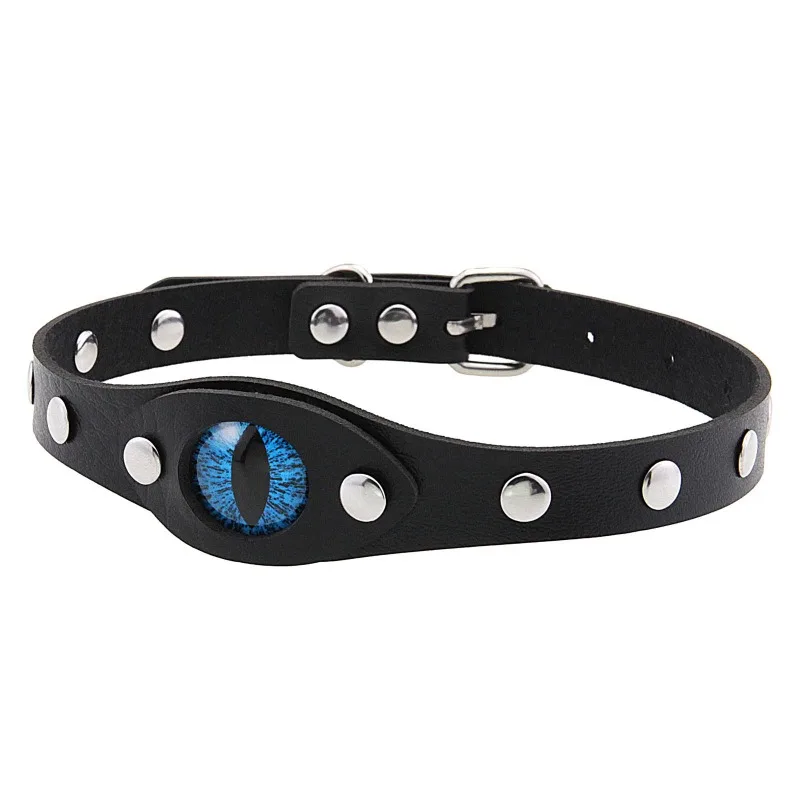 Decopunk Punk Gothic Verschillende Daemon Rode Leerling Individualiteit Rock En Roll Verstelbare Blue Tear Choker Lederen Hanger