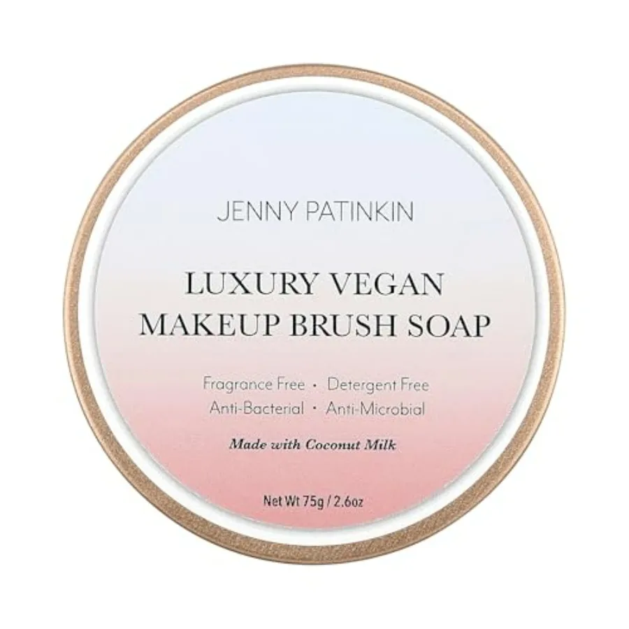 

Jenny Patinkin Makeup Brush Cleaner Soap, Luxury Vegan Makeup Brush Soap, For All Types of Bristles Synthetic and Natural Solid