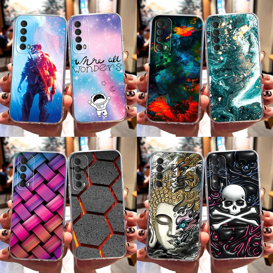 Case for Huawei P Smart 2021 PPA-LX1 LX2 LX3 Marble Transparent Soft TPU Back Fundas Cover for Huawei PSmart 2021 Y7A Phone Case