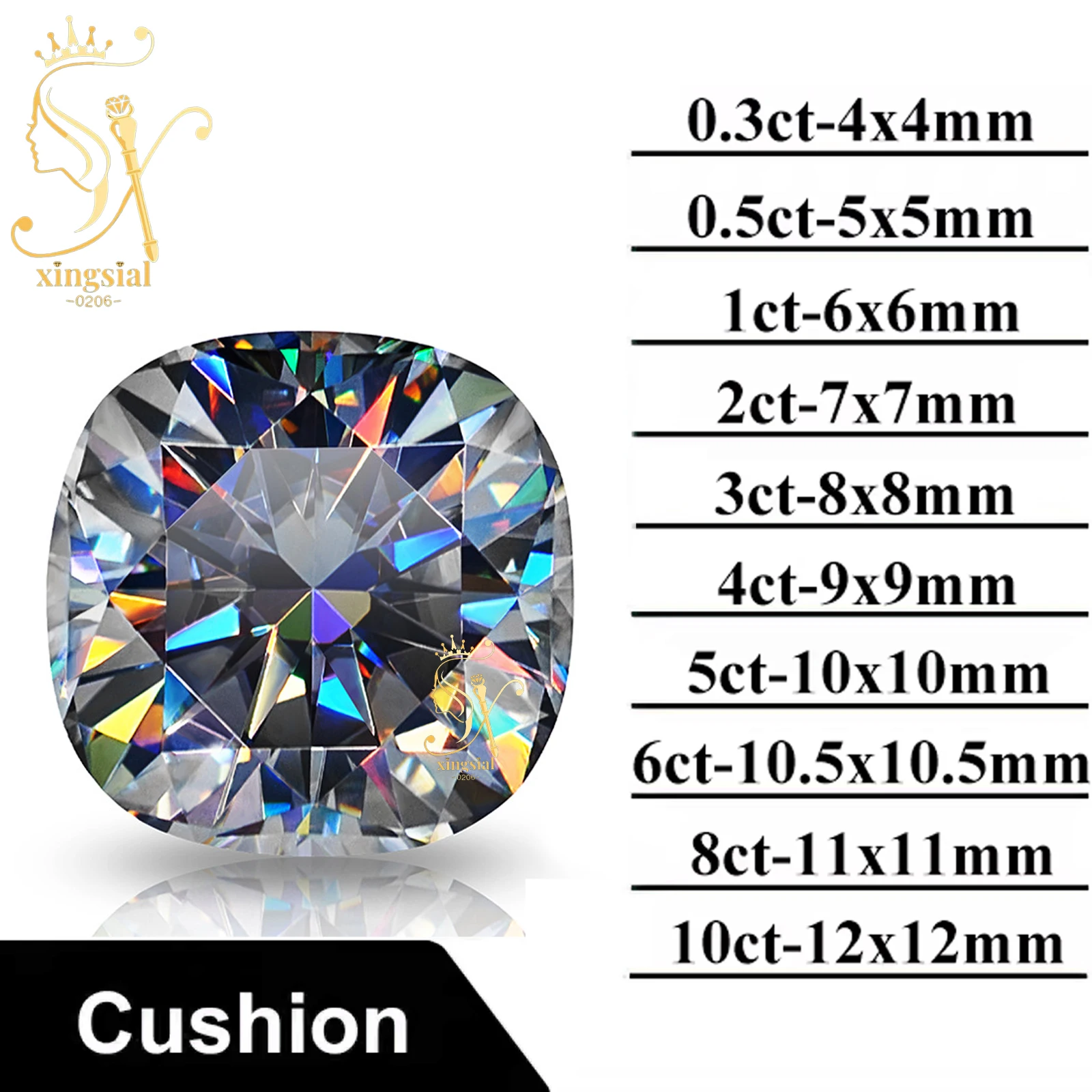 

Grey Cushion Cut Moissanite Pink Sea Blue Yellow Green Red Champage GRA Certificated Pass Diamond Test for DIY Jewelry Making