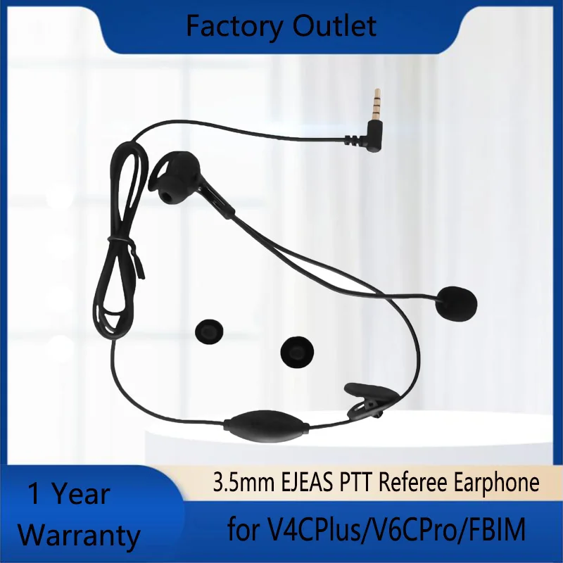 EJEAS 1/2Pcs 3.5mm PTT Referee Headset for V4CPlus/V6CPro/FBIM