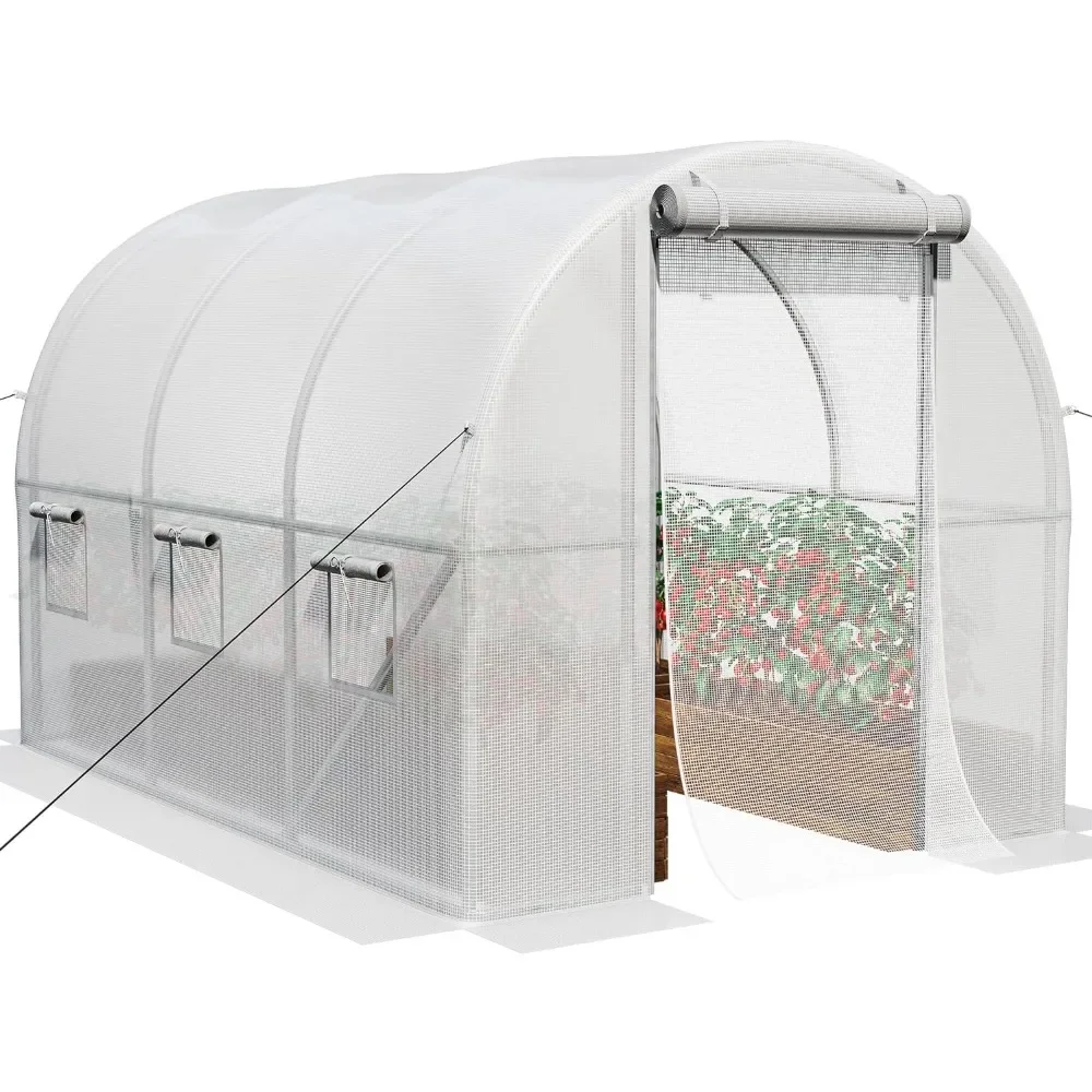 

10x6.5x6.5ft Greenhouses Large Walk-in Green House Heavy Duty Tunnel Green Houses Outdoor Portable Plant Gardening