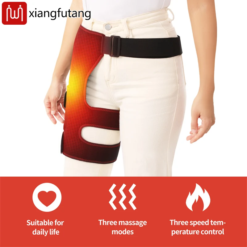 Envoltório de quadril com aquecimento de fibra de carbono com massagem vibratória alivia a rigidez do quadril ajuda a recuperação de tensão esportiva e fornece calor do quadril
