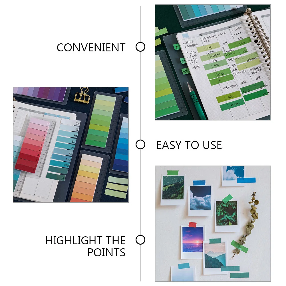 

6Sets Creative Self-Adhesive Page Markers Convenient Sticky Flags for Reading and Classifying Files Tabs