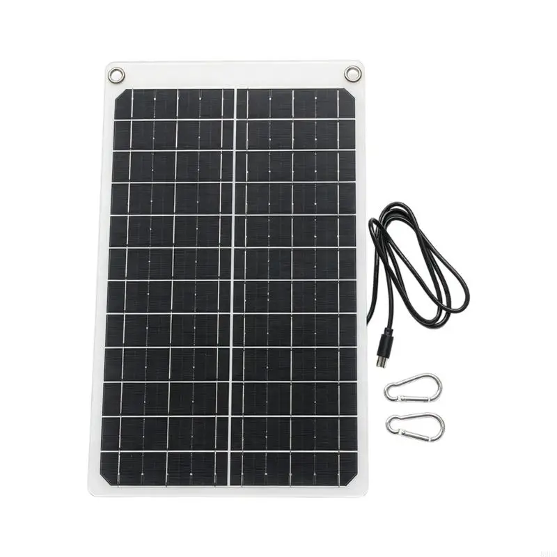 Photovoltaic Module for Compatible Low-Power 12V Lighting, Monocrystalline Cell Array with Type-C Cable, Eyelets and Two 896C