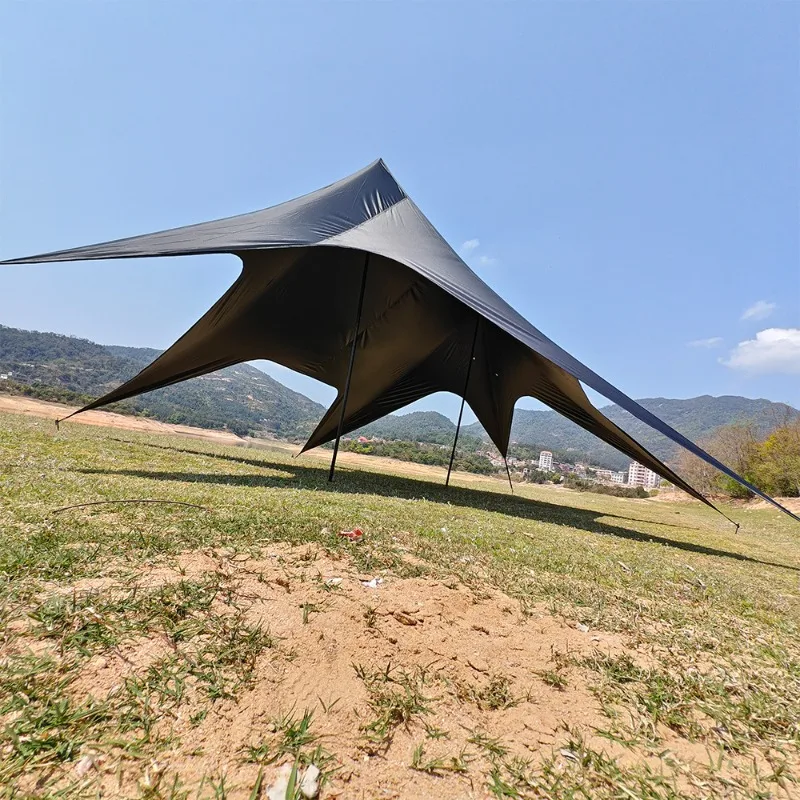 Thickened Speed Open Lazy Dovetail Sky Curtain Portable Full Blackout Vinyl Awning Octopus Dome Sky Curtain