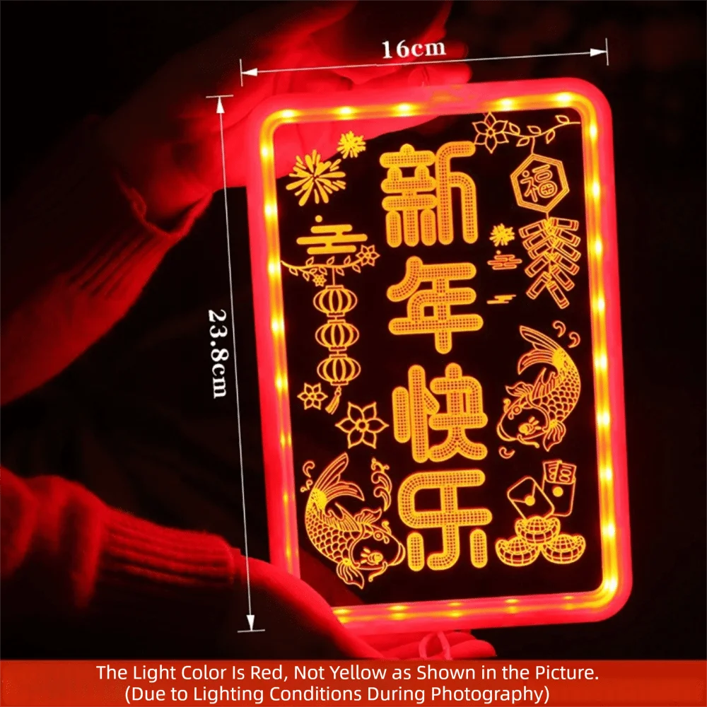New Acrylic New Year Lantern Red With Tassel Hanging Lights Good Luck Fu Character Lights Spring Festival