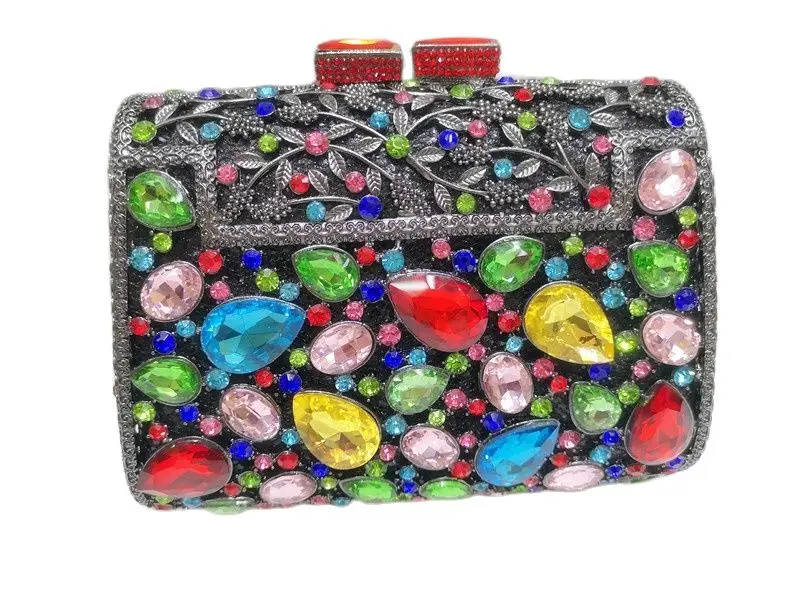 Chaliwini-Bolso de mano con diamantes para mujer, Pochette para fiesta, banquete, graduación, de noche