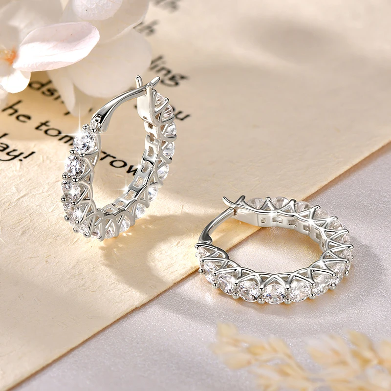 

Lnkry 14K Gold Filled Hoop Earring Sparkling Cublic Zircon Round Circel Earrings For Lovers' Ear Hoops Wedding Jewelry