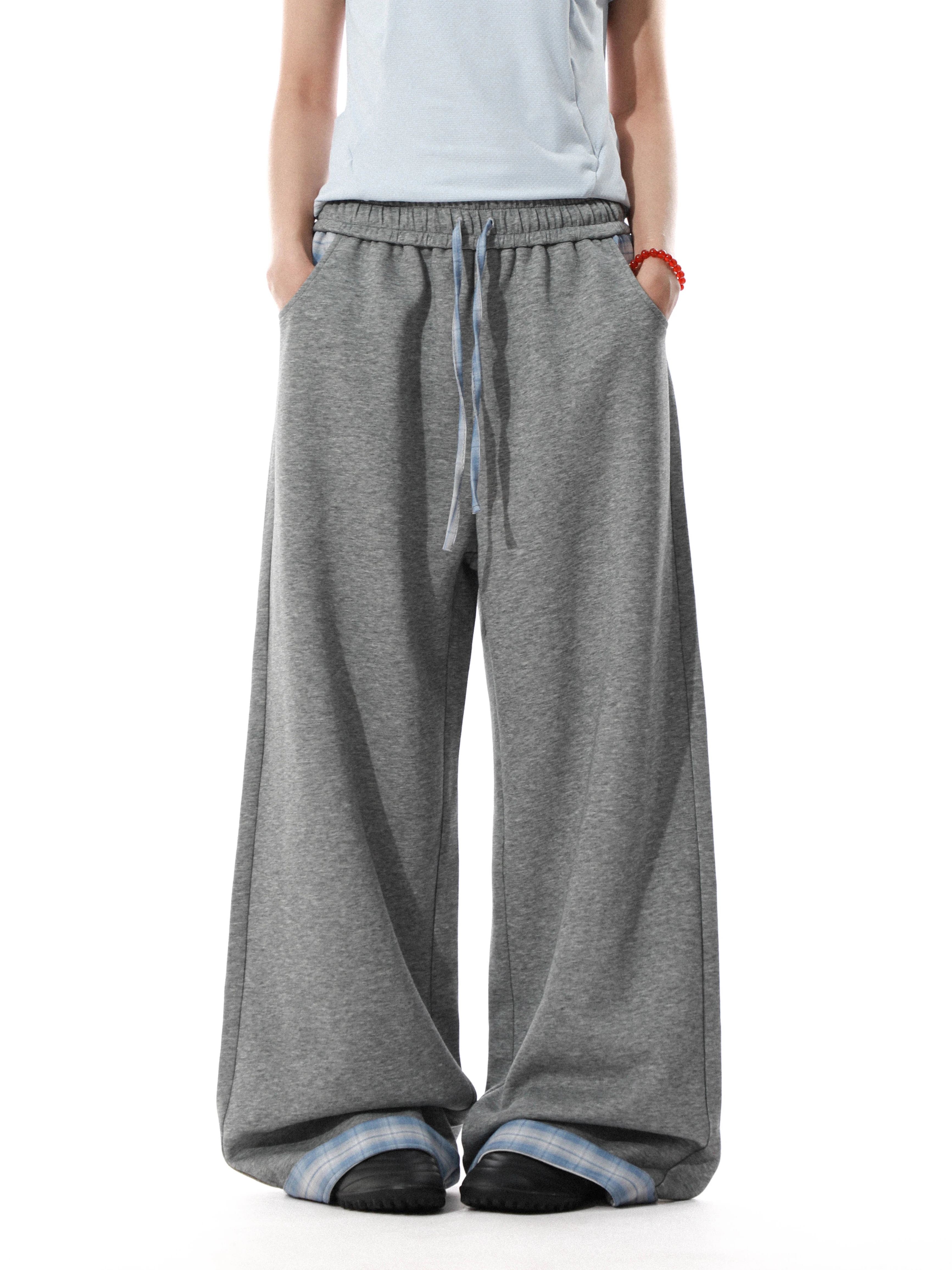MRNEARLY American Retro Casual Sports Leisure Pants Men's Women's High Waist Slimming Drape Loose Long Trousers