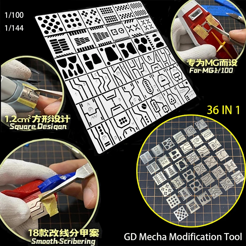 

1/100 MG Mecha Body Detail Modification Tool Line Cutting Auxiliary Rule 36 Schemes