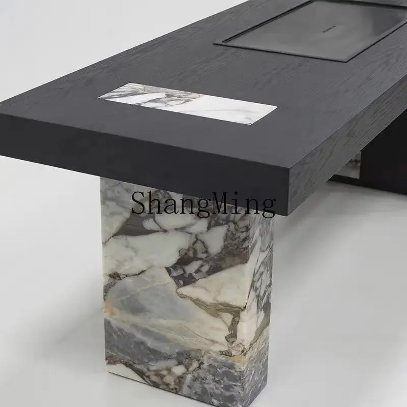 CL Chinese Light Luxury Rock Panel Tea Table Modern Simple Tea Table Household Tea Table