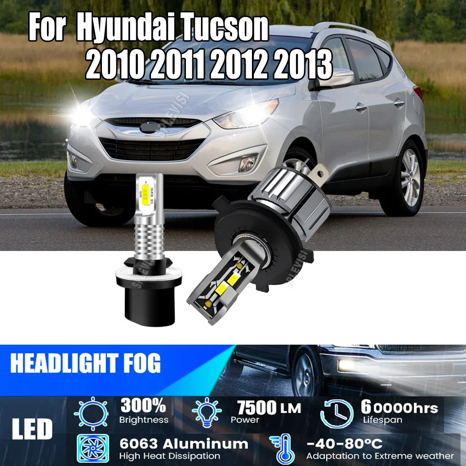 Complete Lighting Component H4 880 LED White Headlight Fog Light 880 890 892 893 899 For Hyundai Tucson 2010 2011 2012 2013