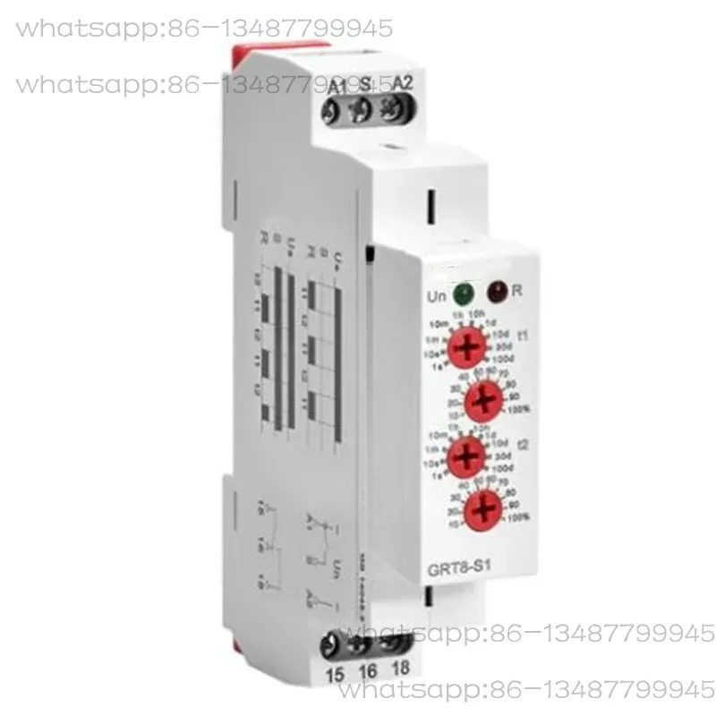 Time Relay GRT8-S1 GRT8-S2 Dual Time Cycle Delay Relay AC 220V Time Adjustable Controller
