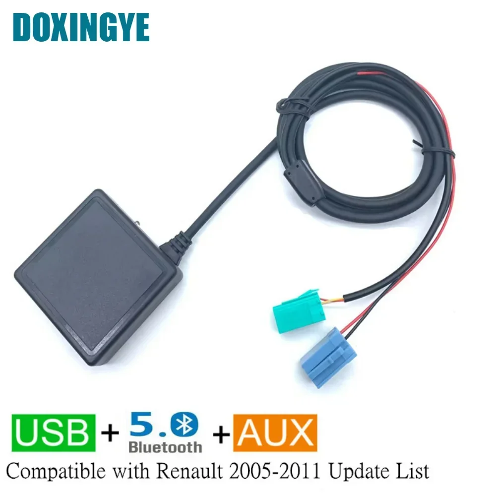 DOXINGYE AUX USB TF Bluetooth Music Adapter z mikrofonem Bluetooth Hands Free Fit dla Renault 2005-2011 Lista aktualizacji Radio