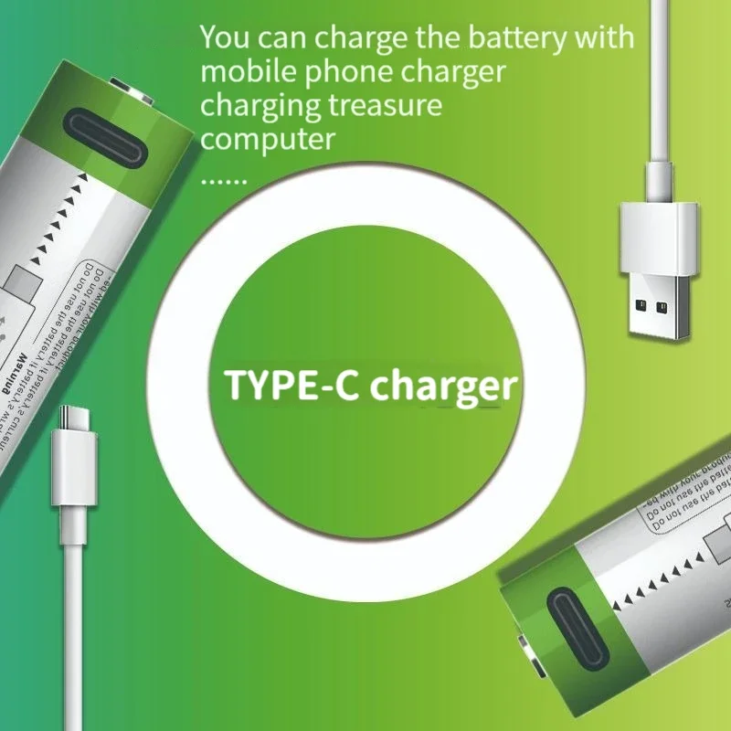 Type-c Port 14500 Lithium Battery 700mAh 3.7V AA Large Capacity Flashlight Electric Scooter Pilha Usb Recarregavel