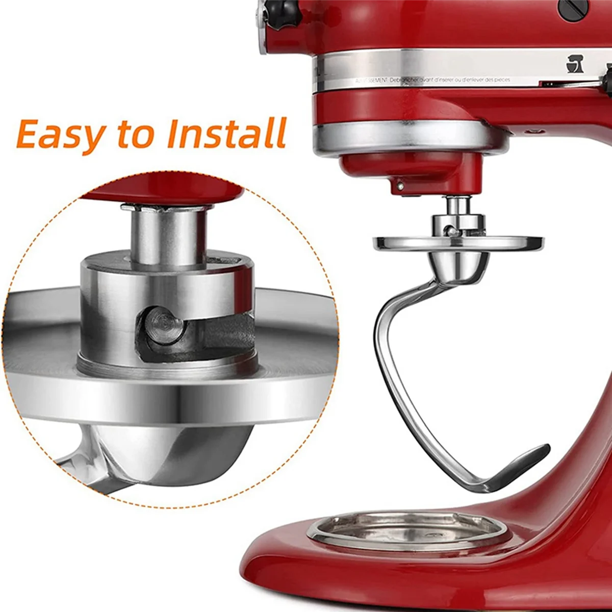 M08K แป้งสแตนเลส Hook ATTACHMENT สําหรับ KitchenAid 4.5-5 QUART TILT HEAD Stand Mixer,อะไหล่ตะขอขนมปัง