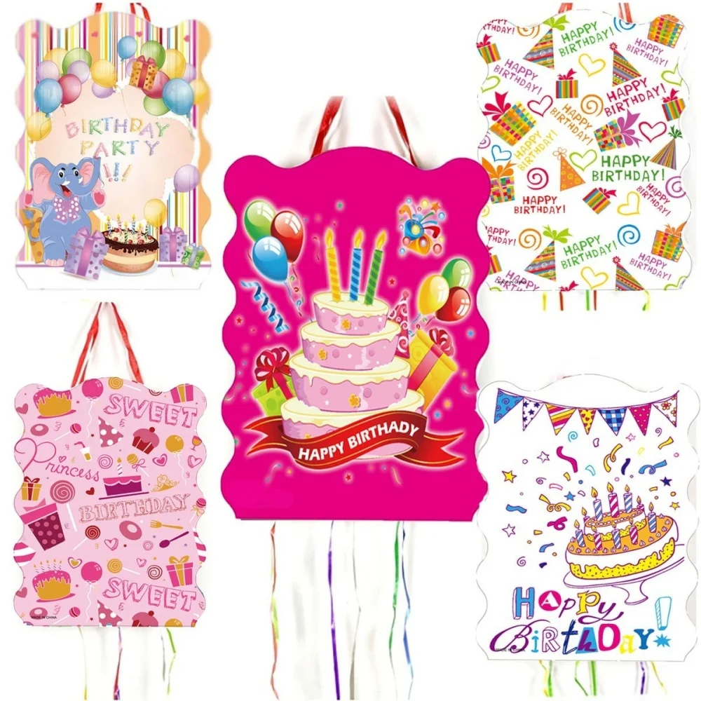 

1pcs Birthday Theme Pinatas Kids Girl Boys Favors Pinata Smashing Candy Props Happy Birthday Party Game Decoration DIY Pinata