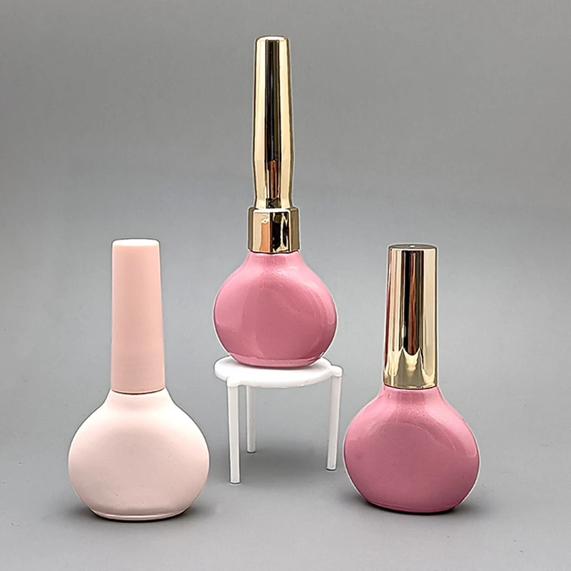 9ml Empty Nail Gel Container Bottles Nail Polish Bottles Oval Glass Nail Oil Bottles With Bow Nail Polish Cover Brush