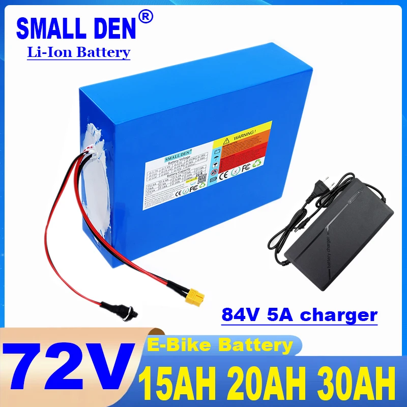 72V 15Ah 20Ah 30Ah  21700 20S6P lithium battery pack with built-in BMS 0-3500W motor high-power rechargeable battery 5A charger