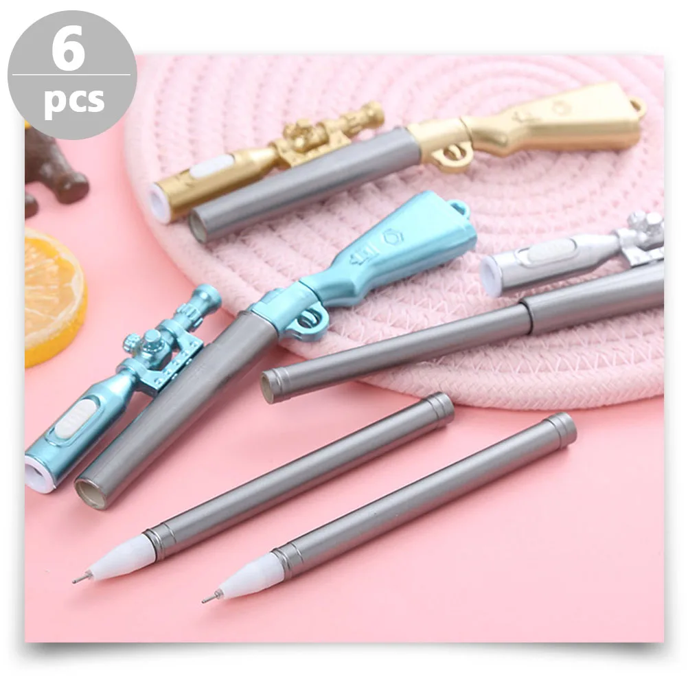 

6pcs Household Sign Multi-Function Signature Pens Adorable Gel Pens For Kids Students Light Weight Ergonomic Design Quick Drying