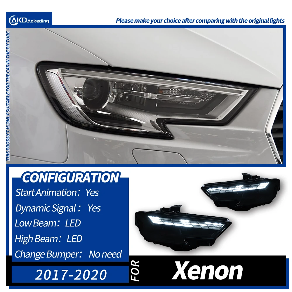Car Lights for Audi A3 8V 2017-2020 S3 RS3 Sedan Hatchback LED Auto Headlight Assembly Upgrade High Configure Tool Accessories image 3
