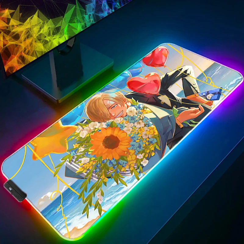 

RGB Large Mouse Pad Gamer Keyboard LED Mousepad Pc One Piece Computer Desk Mat Gaming Pad Backlight Mouse Mats For LOL