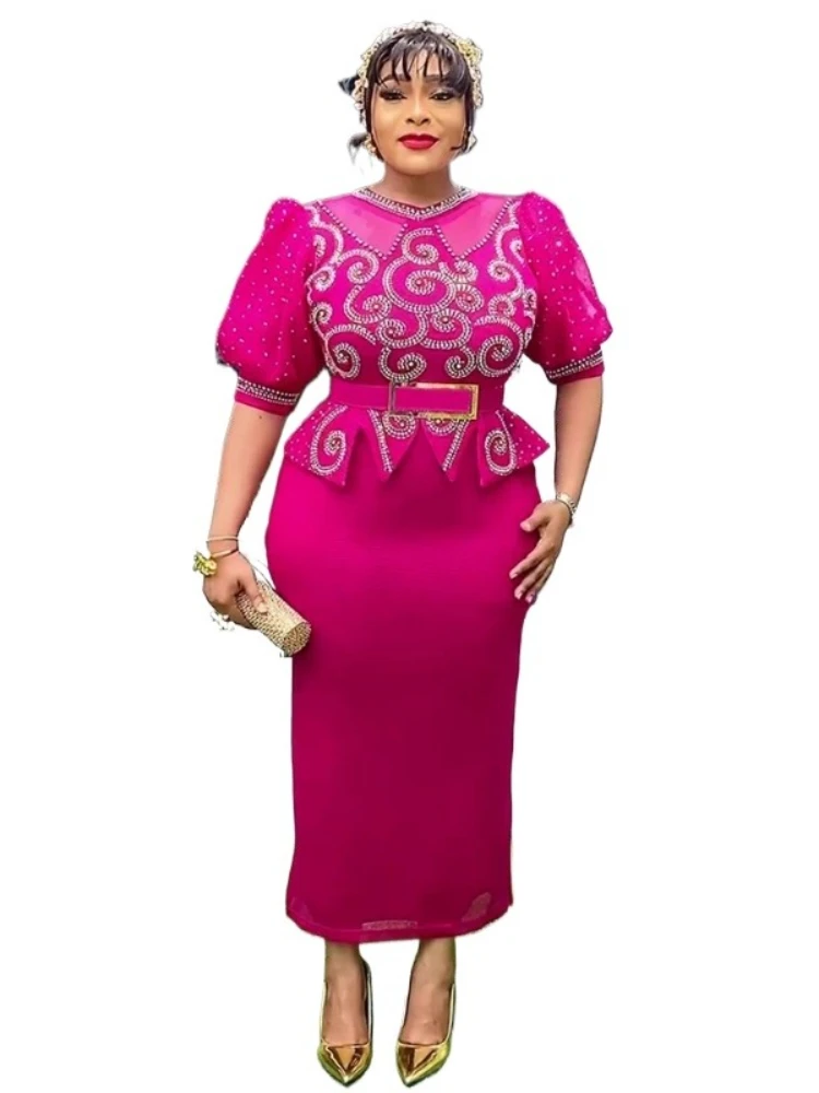 

Plus Size African Party Dresses for Women 2025 New Fashion Dashiki Ankara Wedding Evening Gown Elegant Turkey Muslim Maxi Dress