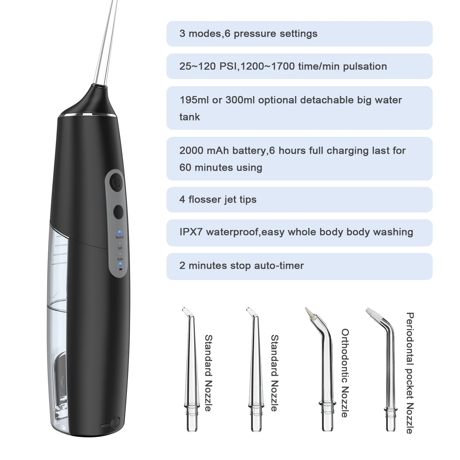 High Quality Water Flossers Portable Rechargeable Oral Irrigator Water Flosser Cordless Water Flosser Oral Irrigator