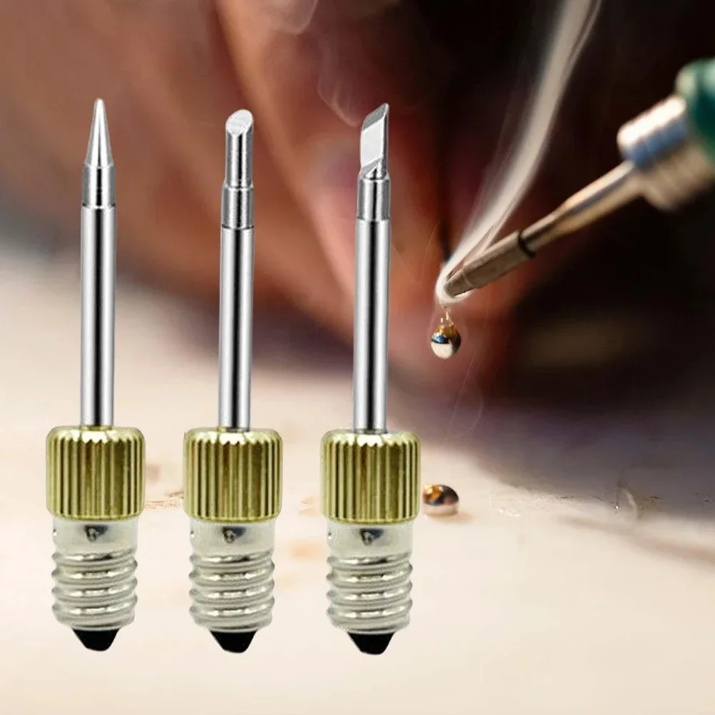 6pcs Soldering Iron Tips E10 Interface Electric Soldering Needle Tip Replacement For Point/line And Drag Soldering/wire Tinning