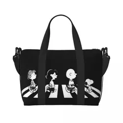 Custom Rock Tees Group Walk S-Snoopys Beach Tote Bag Women Dog Big Compartment Gym Beach Travel Bags