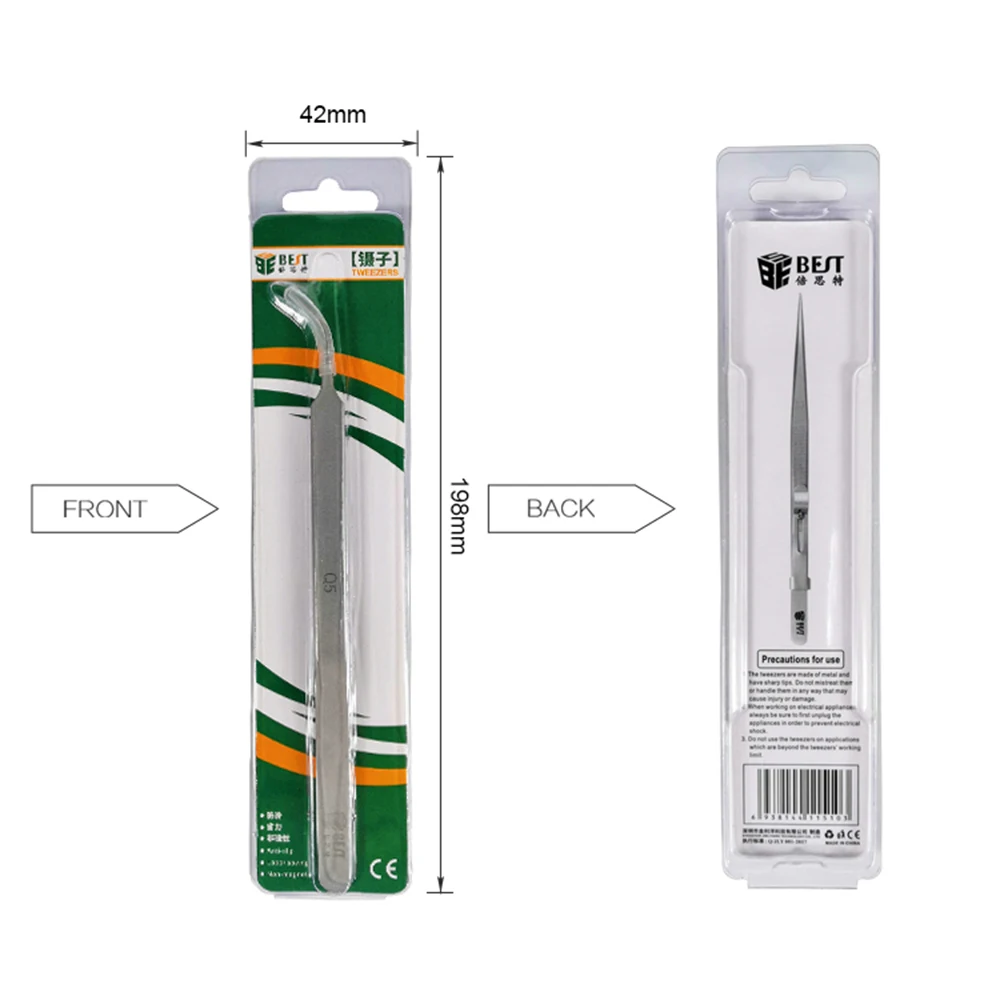 BST-Q5 Ultra Precision แหนบสแตนเลสสตีลแหนบโค้งคีม Fine Tip