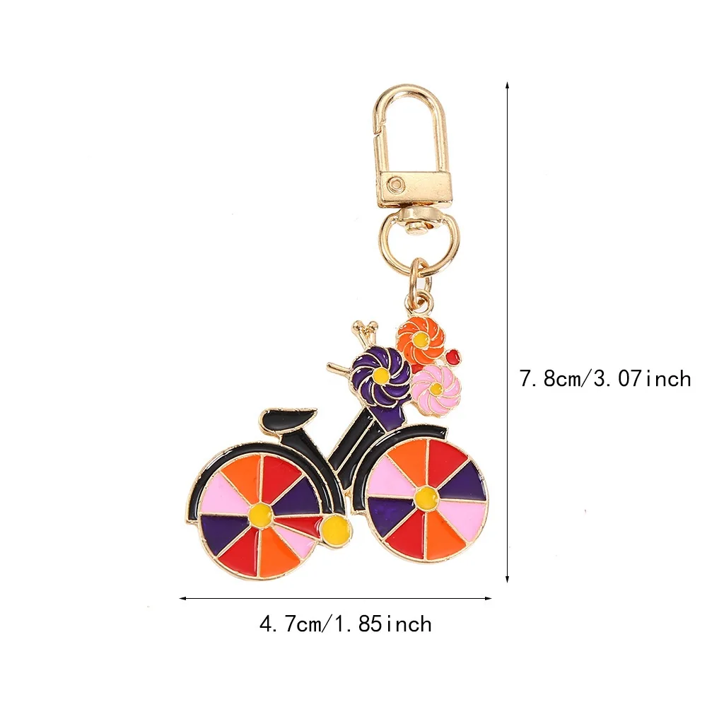 عمل دراجة المفاتيح سبيكة الإبداعية النفط بسيط زهرة دراجة المفاتيح حقيبة مفتاح السيارة قلادة شخصية