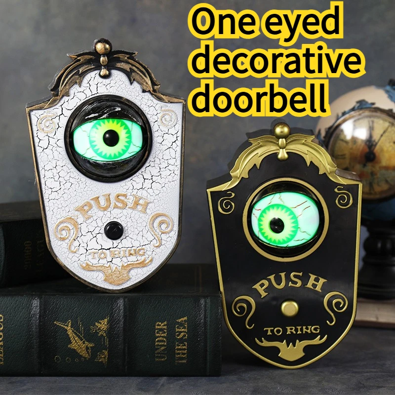 Halloween One Eyed Doorbell Decoration Products Electric Sounding and Luminous Doorbell Prank Props