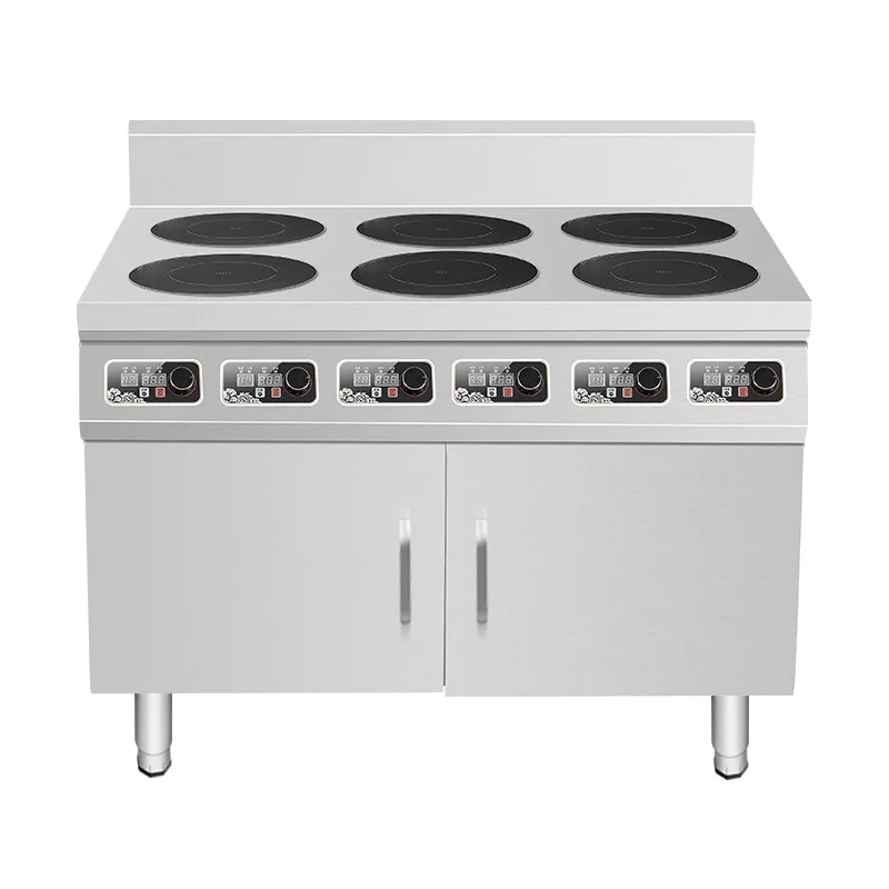 Commercial induction cooker with four or six eyes 3500w multi-head cabinet layer rack type high-power pot stove kitchen