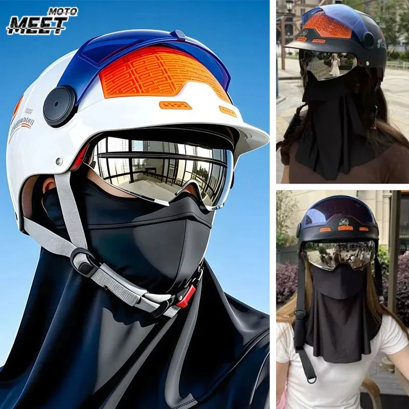 Motorcycle Helmet for Men Summer Sun Protection Breathable Half Helmet Safe and Comfortable New Ultra Light Riding Helmet