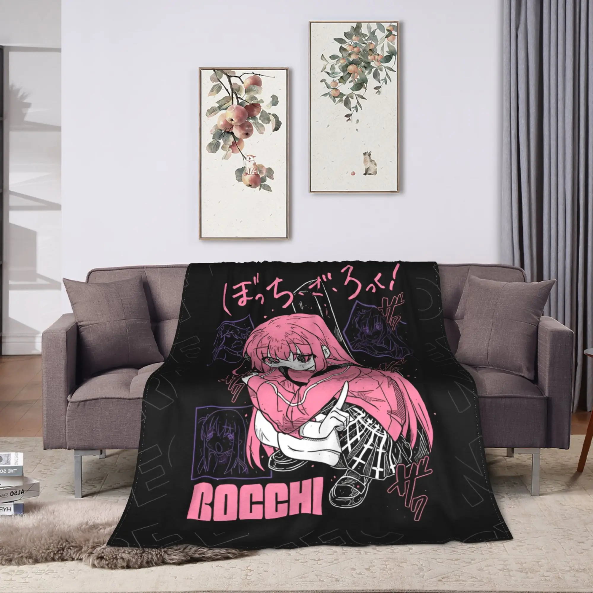 B-Bocchis the R-Rocks Blanket 3D Printed Soft Flannel Fleece Cospaly Anime Cos Kessoku Band Throw Blankets Bedding Couch Quilt