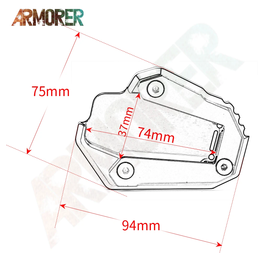 2022 Motorcycle Kickstand Side Stand Plate Pad For Ducati Scrambler 1100 Scrambler1100 Icon Dark Desert Sled 2019 2020 2021