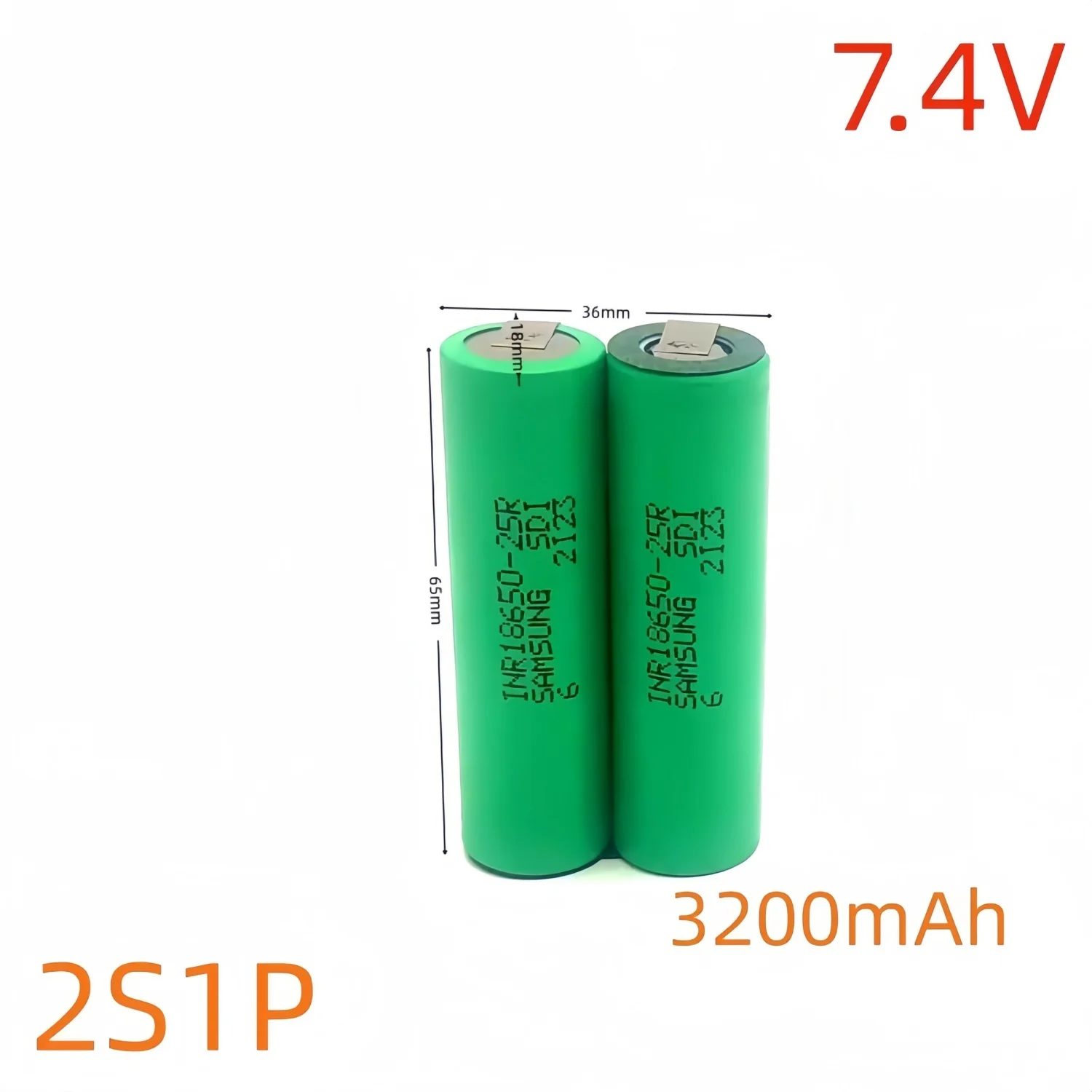 Customized 18650 25R 2P lithium battery pack, 2S-7.4V 3S-12.6 4S-16.8V 5S-21V 6S-25.2V suitable for screwdrivers