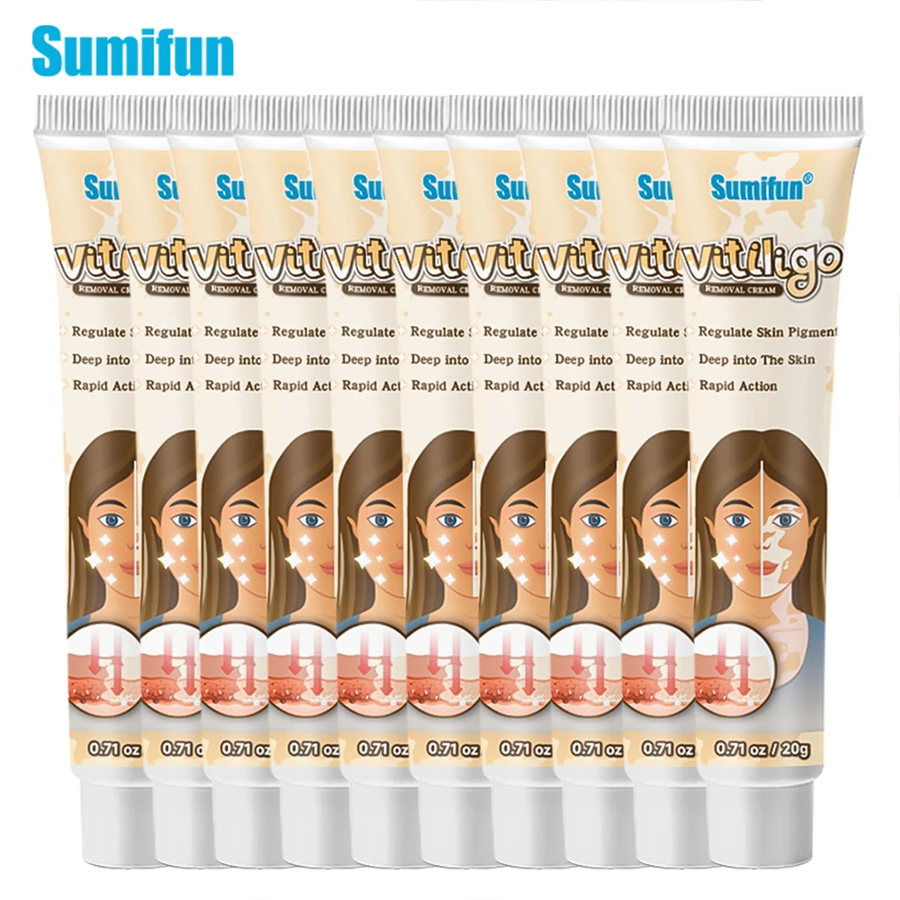 

10Pcs Sumifun Vitiligo Treatment Cream White Spot Leukoplakia Antibacterial Ointment Skin Melanin Health Care Medical Plaster