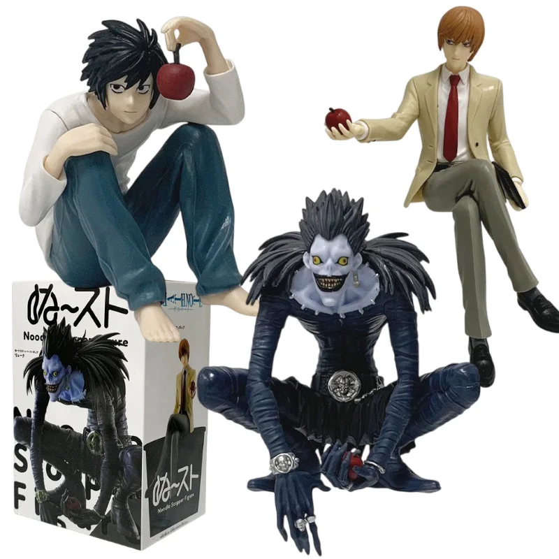 12-16cm Anime Death Note Ryuk Yagami Light  Noodle Stopper Prize Figure Holding Apple PVC Model Fans Collectible Figurine