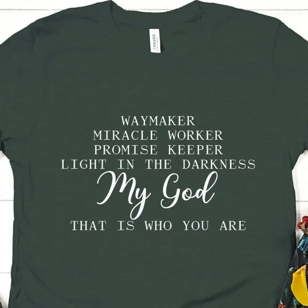 Waymaker T Shirt Miracle Worker Light In The Darkness Promise Keeper Thirt Religious Gift New Year