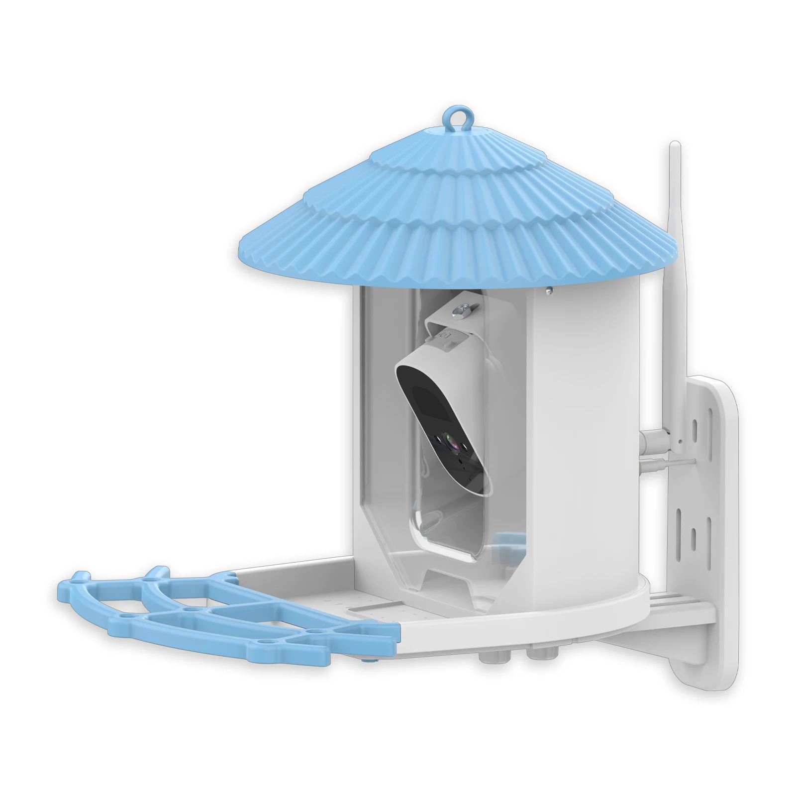 Smart notification bird feeder camera with solar panel and WiFi connectivity