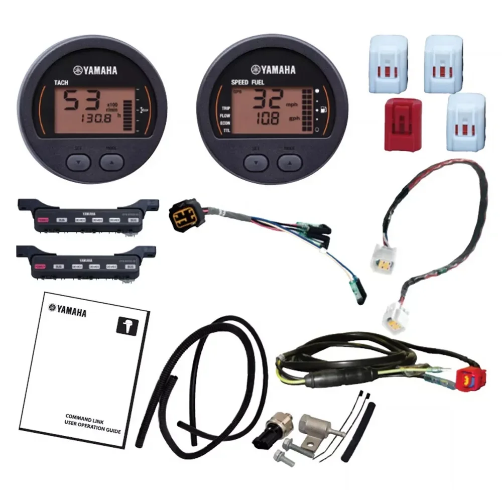 

Для Yamaha Command Link с одним двигателем, круглый комплект из двух манометров 6Y8-0E83R-41-00