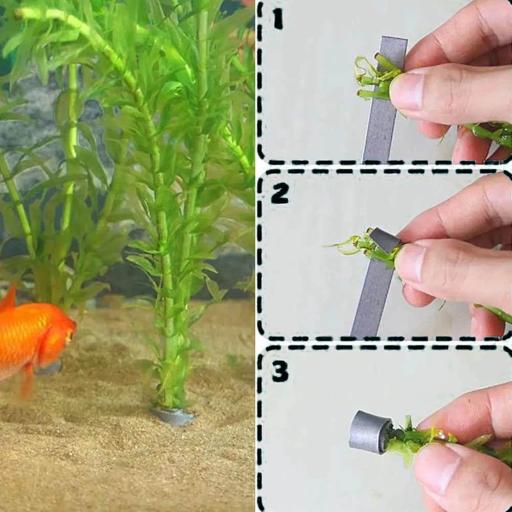 Aquarium Plant Anchor Tape for Aquascaping Use with Bendable Construction to Secure Plants in Curved or Sloped Layouts
