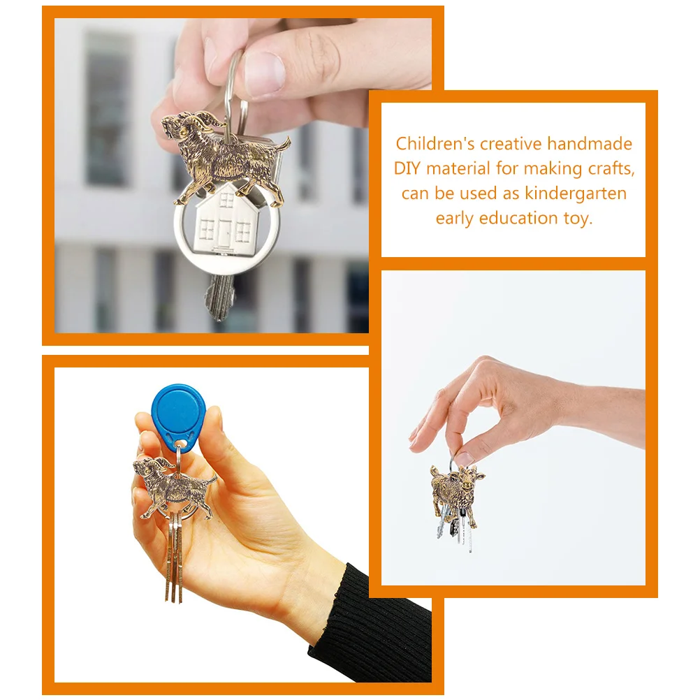 

2pcs Goat Keychain Pendant Small Vintage Charms Decorative Bag Delicate Keychain nament nament Key Supply Jewelry Accessories
