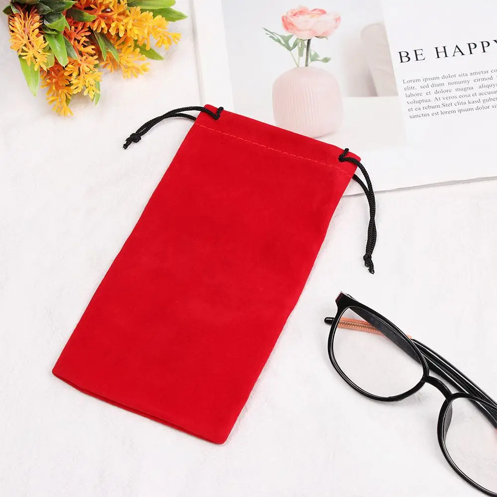 Portable Solid Color Optical Glasses Case Sunglasses Bag Eyeglasses Pouch Glasses Cloth Bags Drawstring Pouch Bags