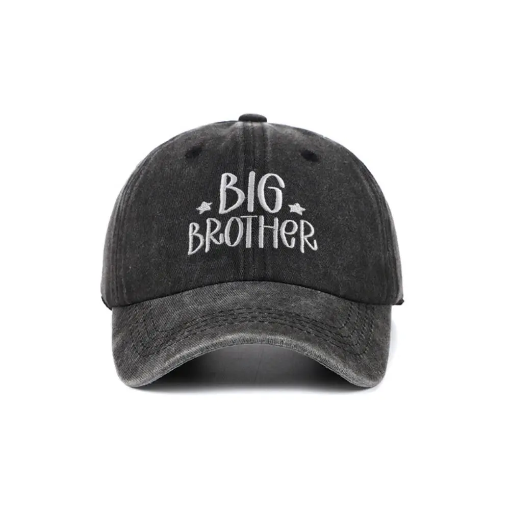 Fashion Washed Cotton Big Brother Big Sister Caps Adjustable Vintage Dad Hat Breathable Sport Visors Cap Gifts
