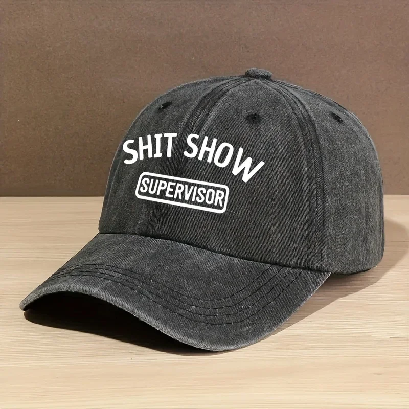 Shit Show Supervisor Funny Baseball Cap Washed Polyester Adjustable Unisex Casual Outdoor Hat